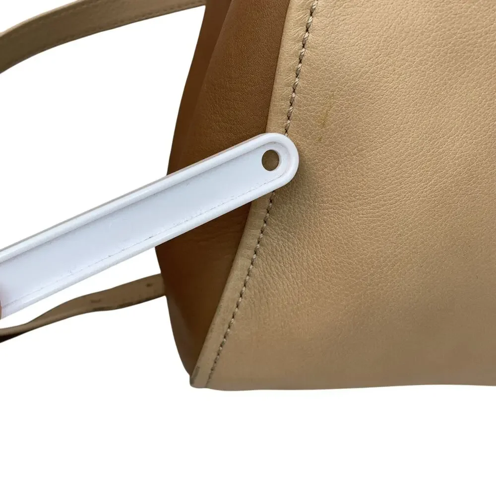 FENDI Chameleon Tri Nude Beige Tan Camel Leather Satchel Top Handle Bag Strap